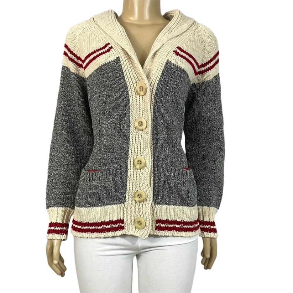 NWT Canadiana Eco Cotton Cardigan Womens Medium Chunky Knit Buttons Long…